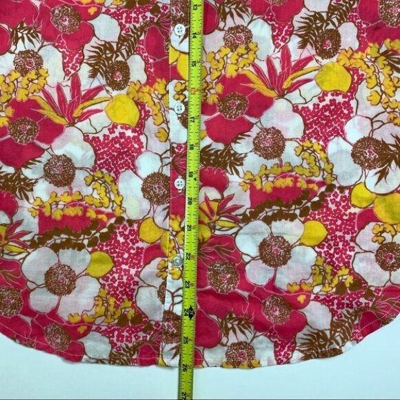 Jules & James Pink Floral Button up Blouse Size L - Picture 8 of 9